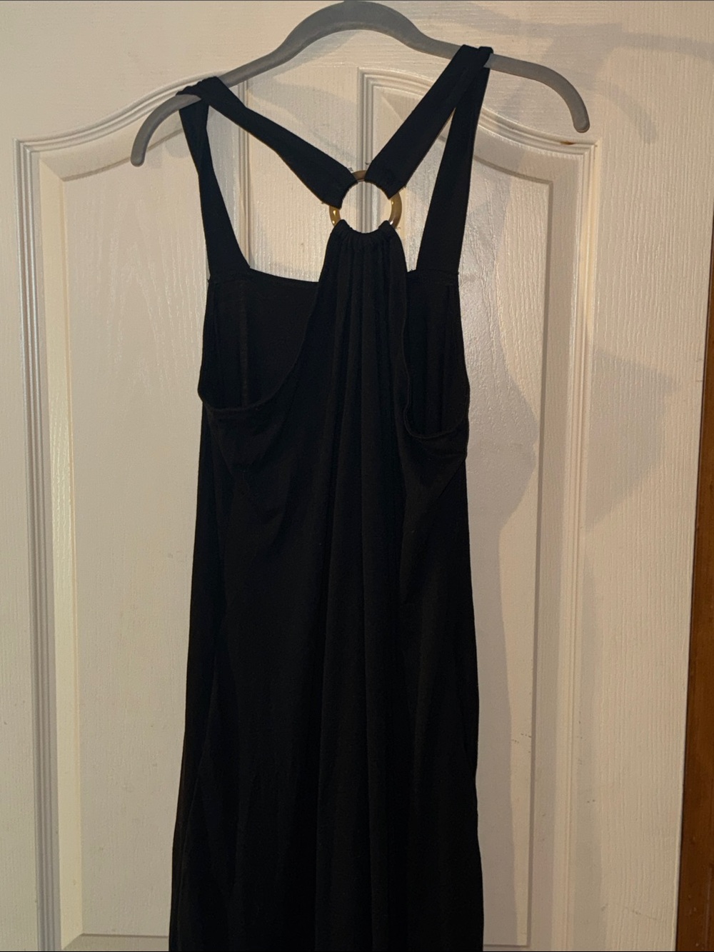 Sleek Black Maxi Dress with Subtle Drape